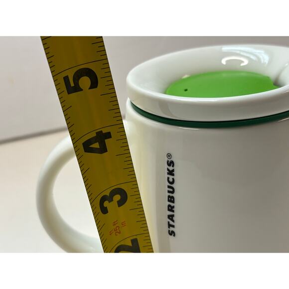 2011 Starbucks Ceramic Chubby Coffee Cup Travel Mug 16 oz w Silicone Lid - Picture 5 of 6